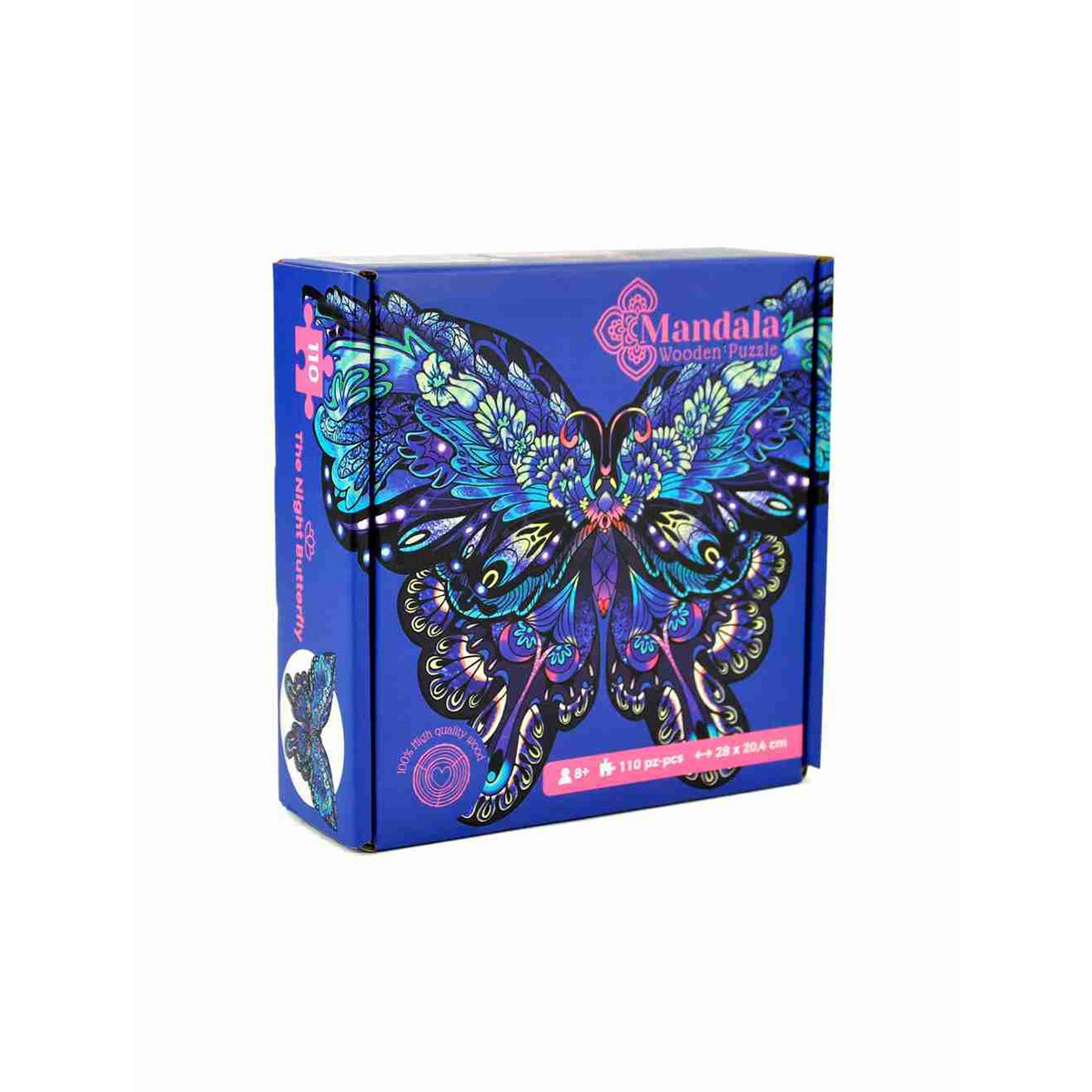 Logica Giochi Mandala Houten Legpuzzel Nachtvlinder/ Butterfly, LG2839, 28x20,4cm