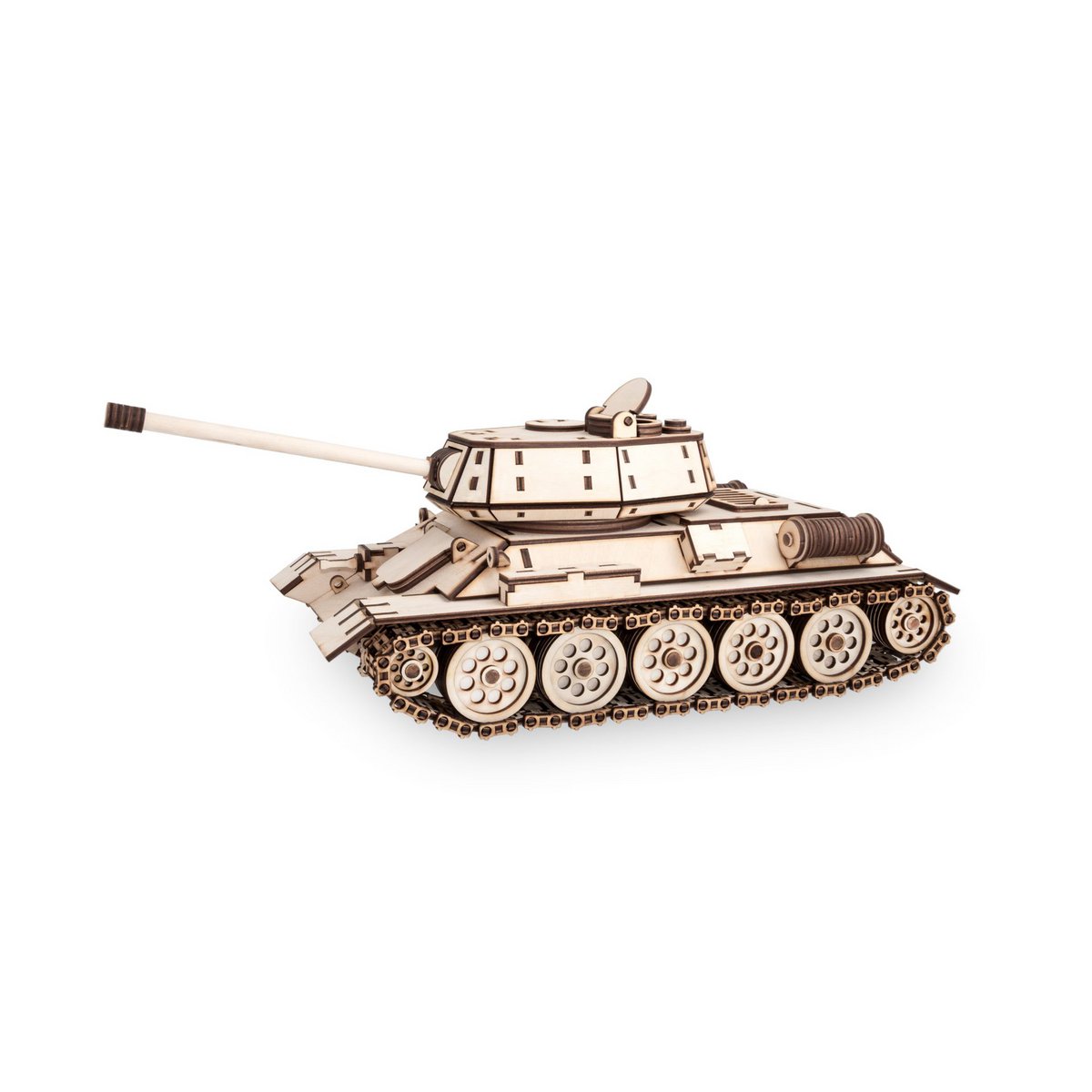 3D Mechanische houten puzzel Tank T-34, zelf te monteren