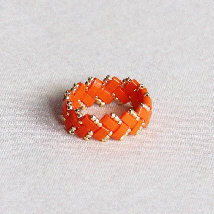 Tilabead ring - oranje/goud