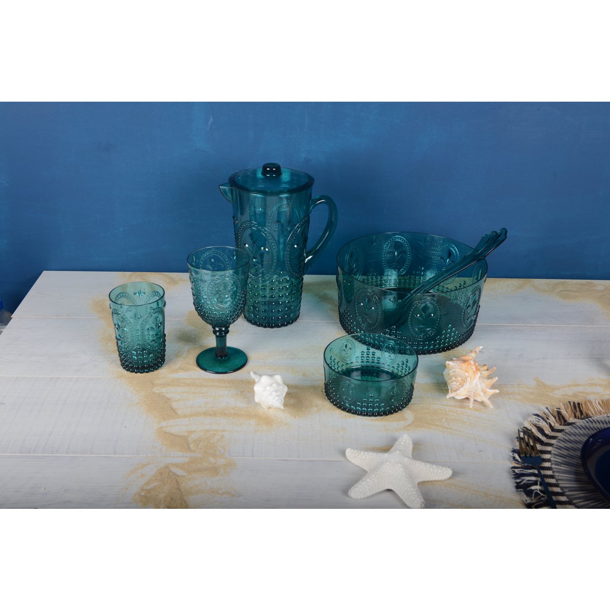 Turquoise waterglazen - set van 6