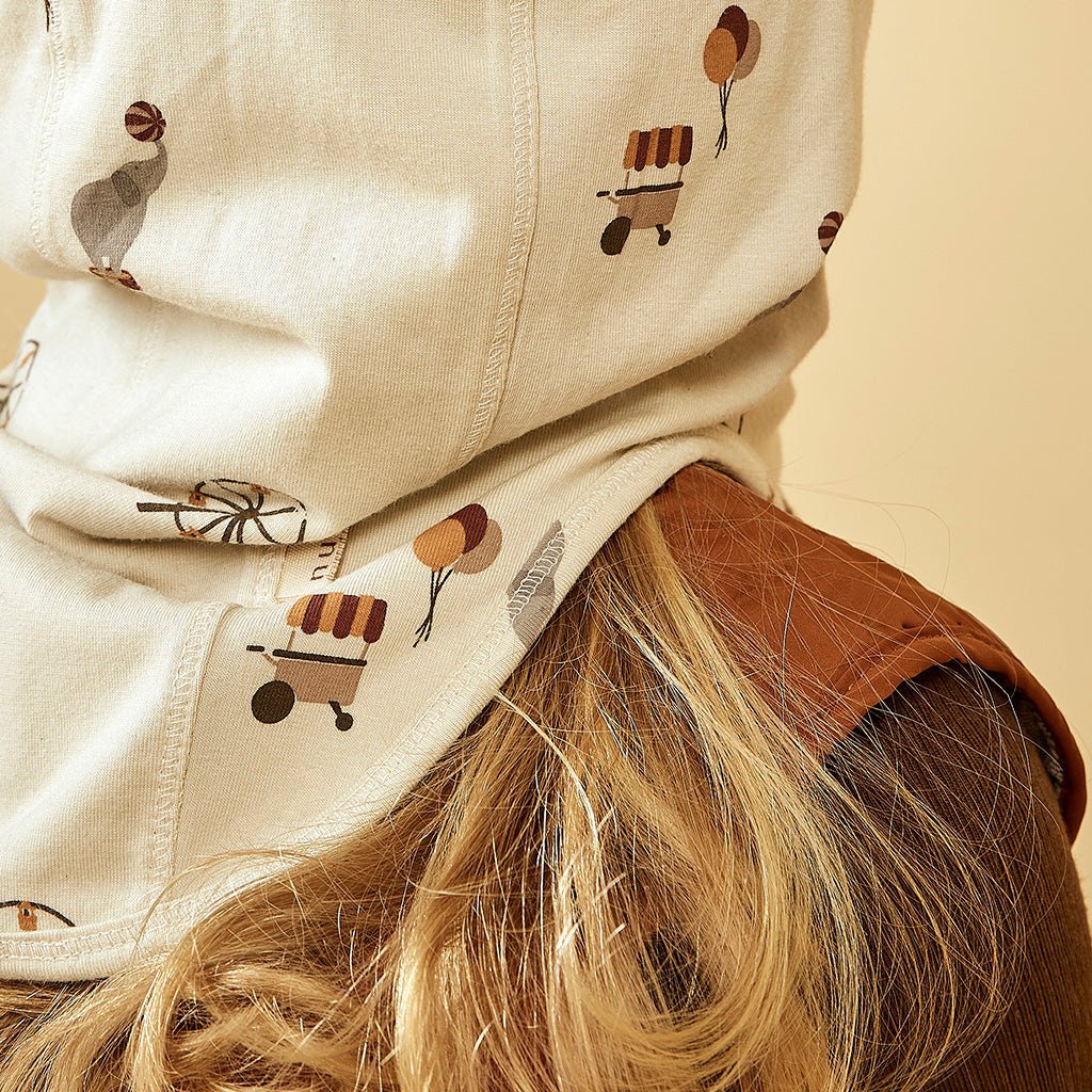 Alma jersey elephant hoodie-Creme - Circus