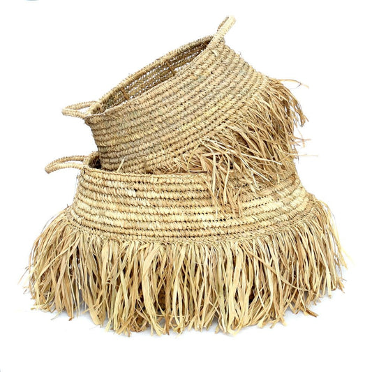 Raffia Deluxe Manden - Naturel - Set van 2