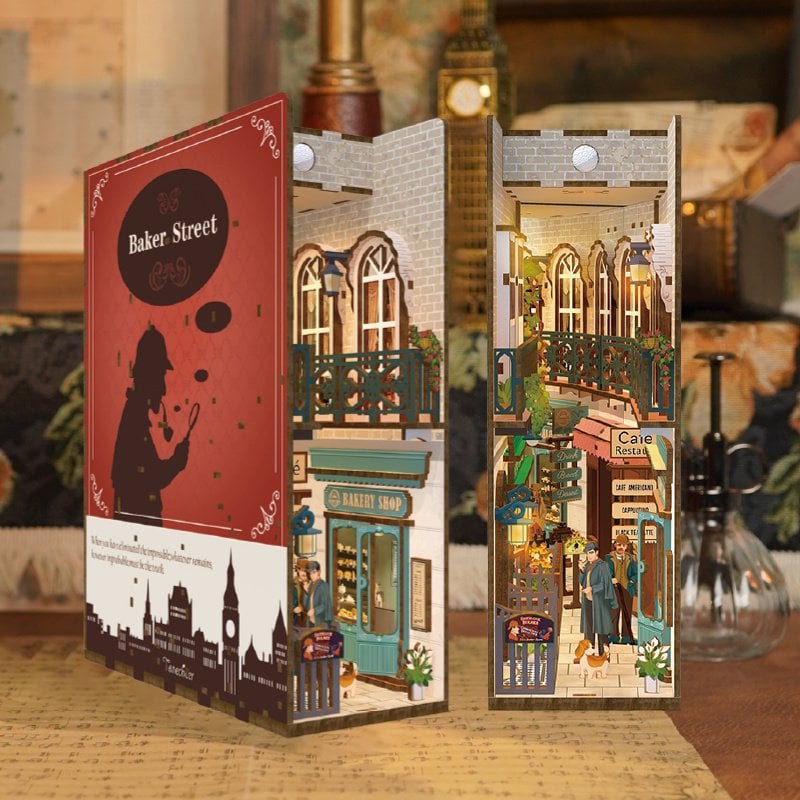 3D Book nook boekensteun 'baker street', zelf te monteren