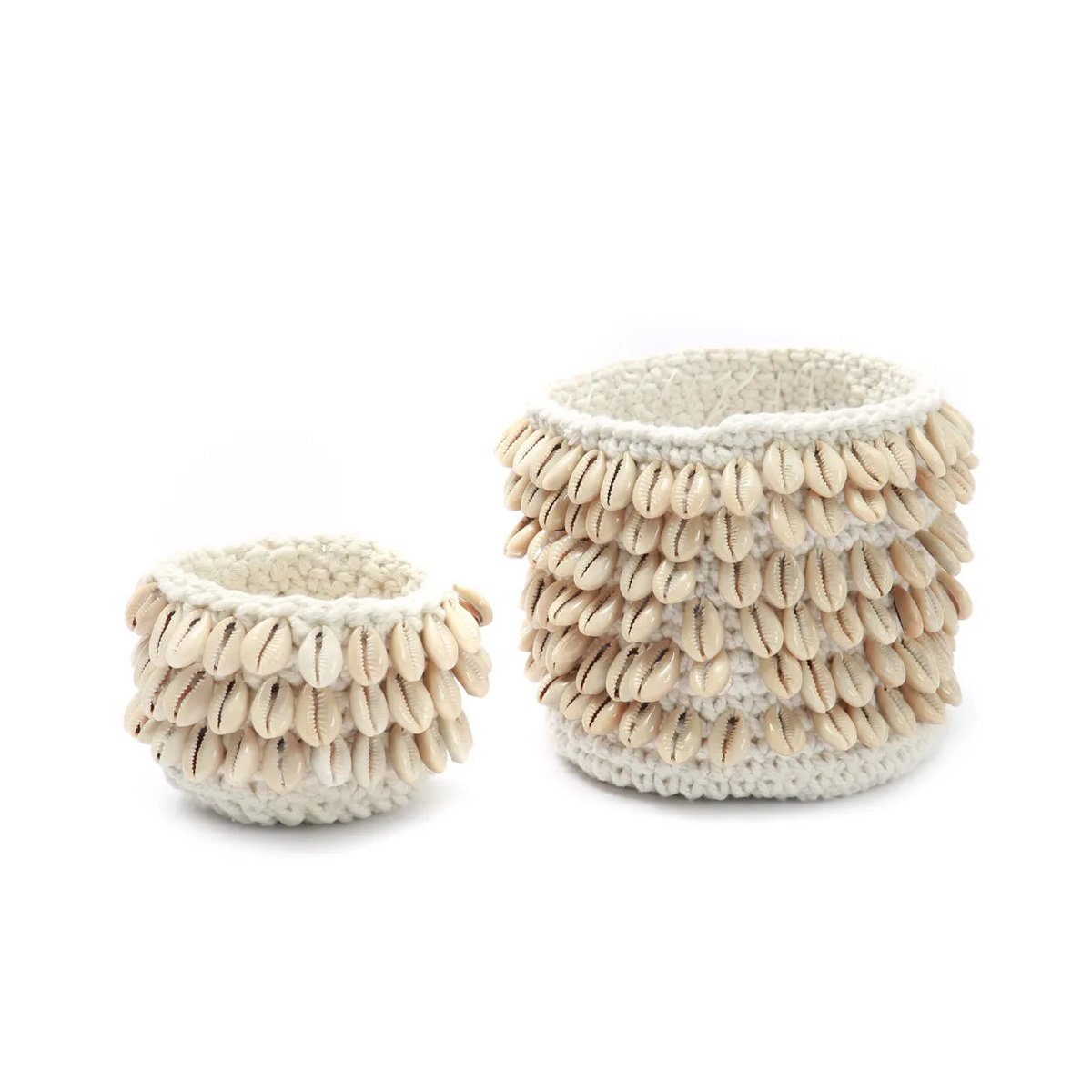 Cowrie Macrame Planter - Naturel