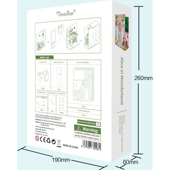 DIY Book Nook Boekensteun Alice in Wonderland, Tone-Cheer, TQ128, 18x8x24,5cm