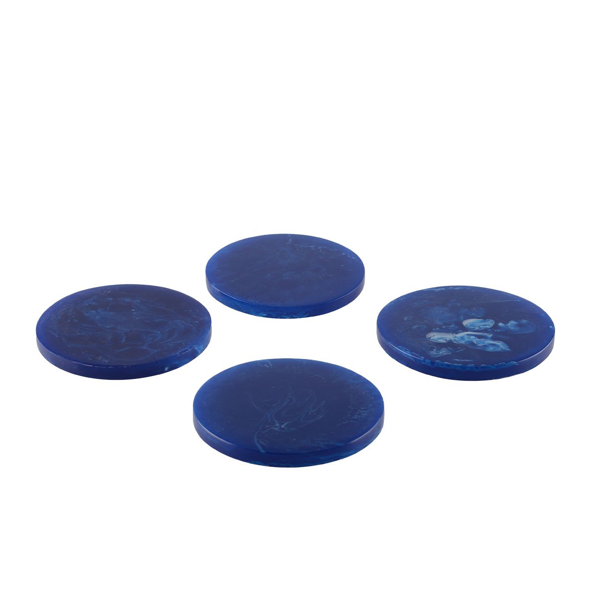 Donkerblauwe Hars onderzetters 10cm - set van 4