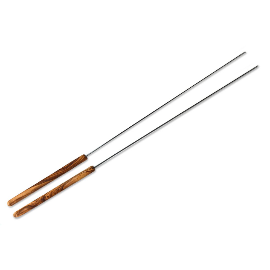 Set van olijfhouten barbecuespiesjes, 58 cm lang