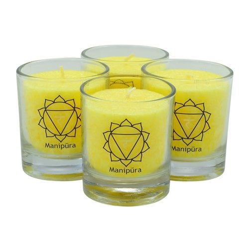 3e chakra kaarsen, geel - set van 4