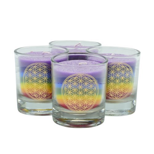 Multicolor chakra kaarsen- set van 4