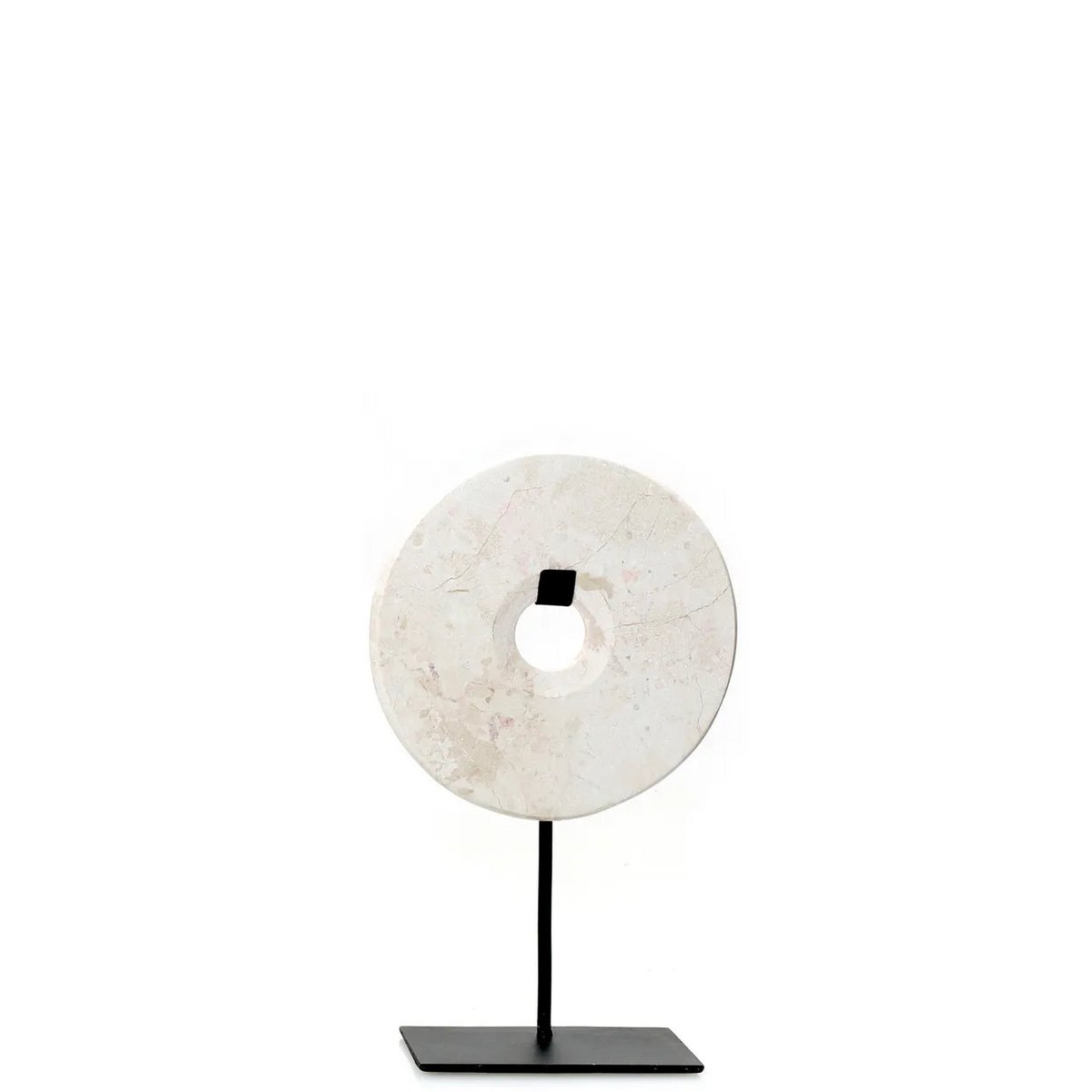 Marble Disc on Stand - wit - S