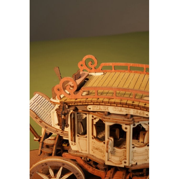 Muziekdoosje Hout DIY 3D Mechanical Music Box Stagecoach/ Mechanische Muziekdoos Koets, Robotime, AMKA1, 21,8x11,2x14,6cm