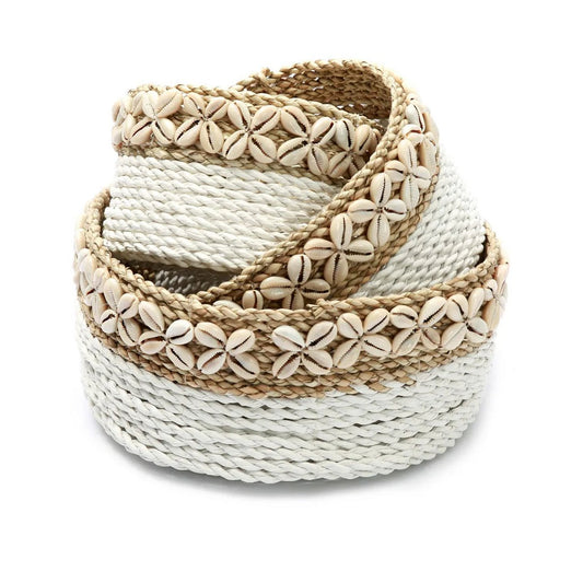 White Sunday Baskets - Wit Naturel - Set van 3