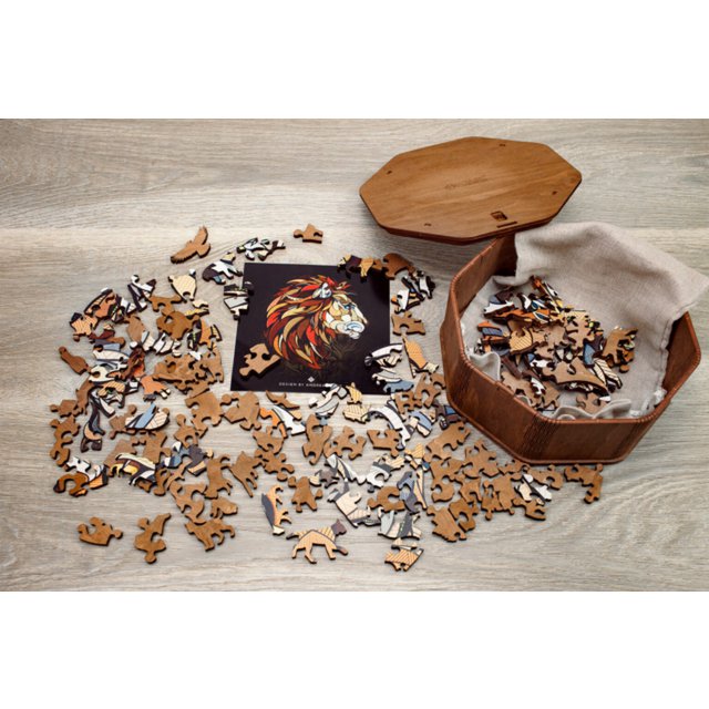 Eco Wood Art Houten Legpuzzel, Leeuw/ Lion, 1126, 31x28x0,5cm Wooden Box