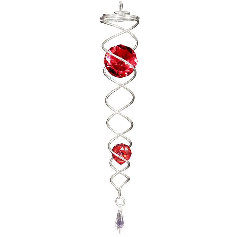 Spin Art Crystal Tail Zilver/Rood