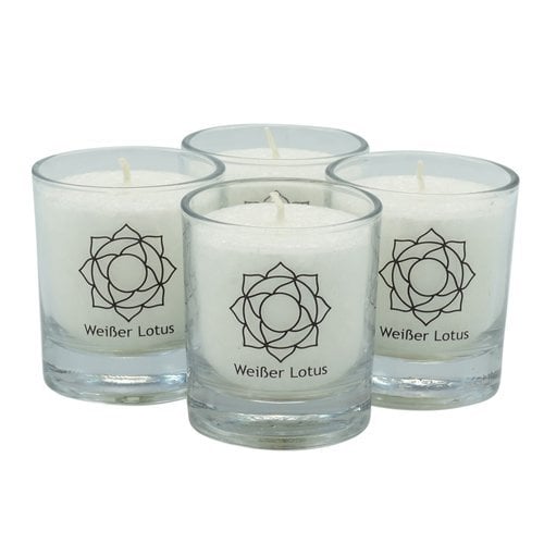 Witte lotus chakra kaarsen - set van 4