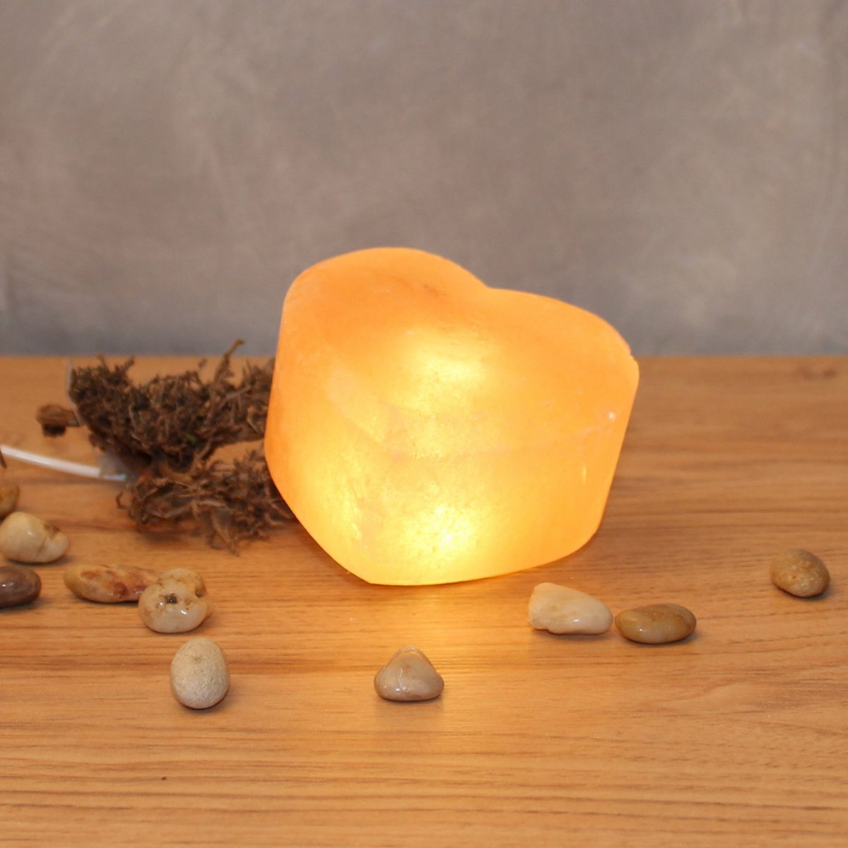 Himalaya Salt Dreams, Zoutlamp met LED verlichting, Hart, Oranje, 51179-1, 9x9x6cm