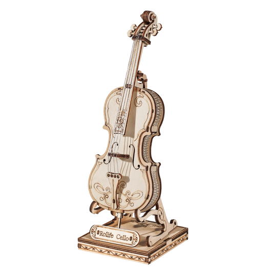 3D Houten puzzel cello, zelf te monteren