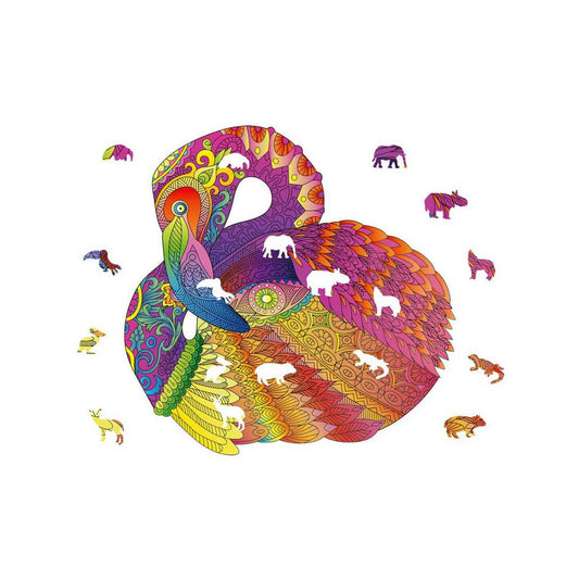 Logica Giochi Mandala Houten Legpuzzel Flamingo, 28,5x28,3cm