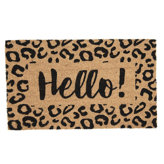 Deurmat - Binnen - 'hello' cheeta print