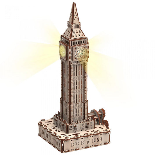 Mr. Playwood 3D Houten Puzzel, Big Ben met LED verlichting, 10206