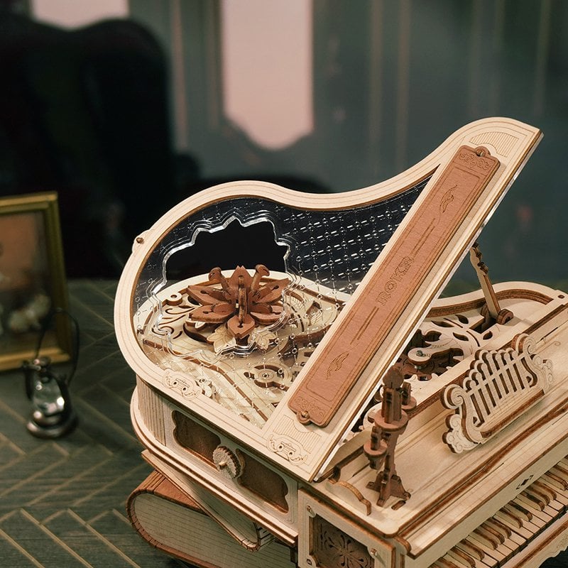 3D muziekdoos houten 'Magic Piano', zelf te monteren