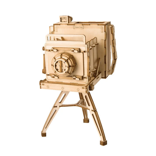 3D Houten puzzel vintage camera, zelf te monteren