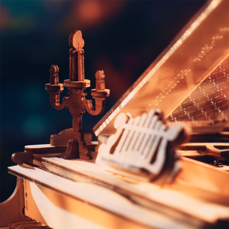 3D muziekdoos houten 'Magic Piano', zelf te monteren