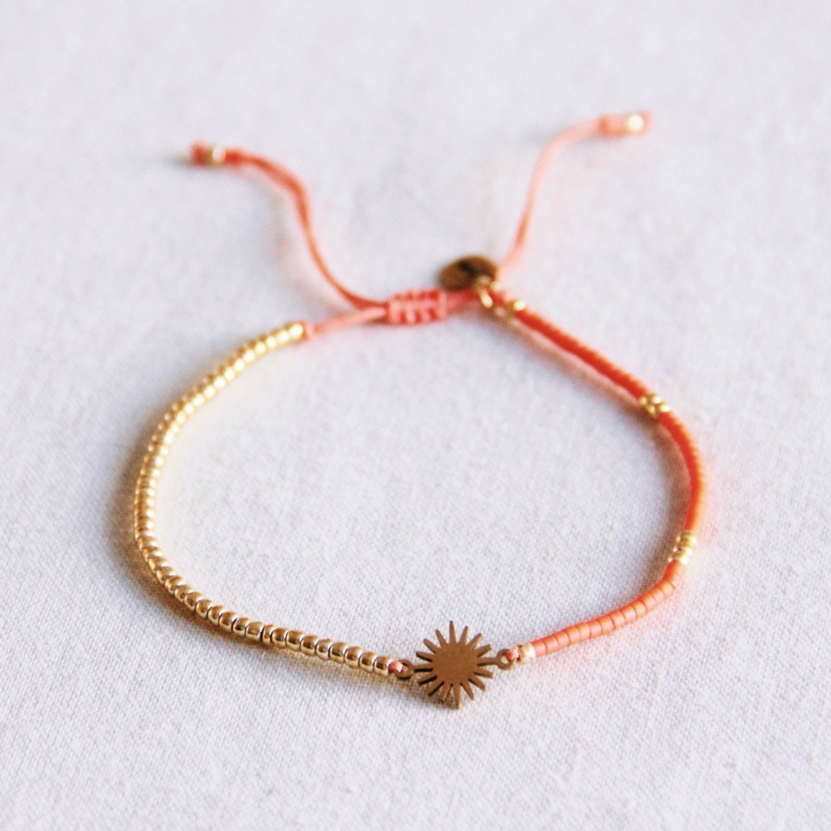 Miyuki armband met zon - oranje/goud