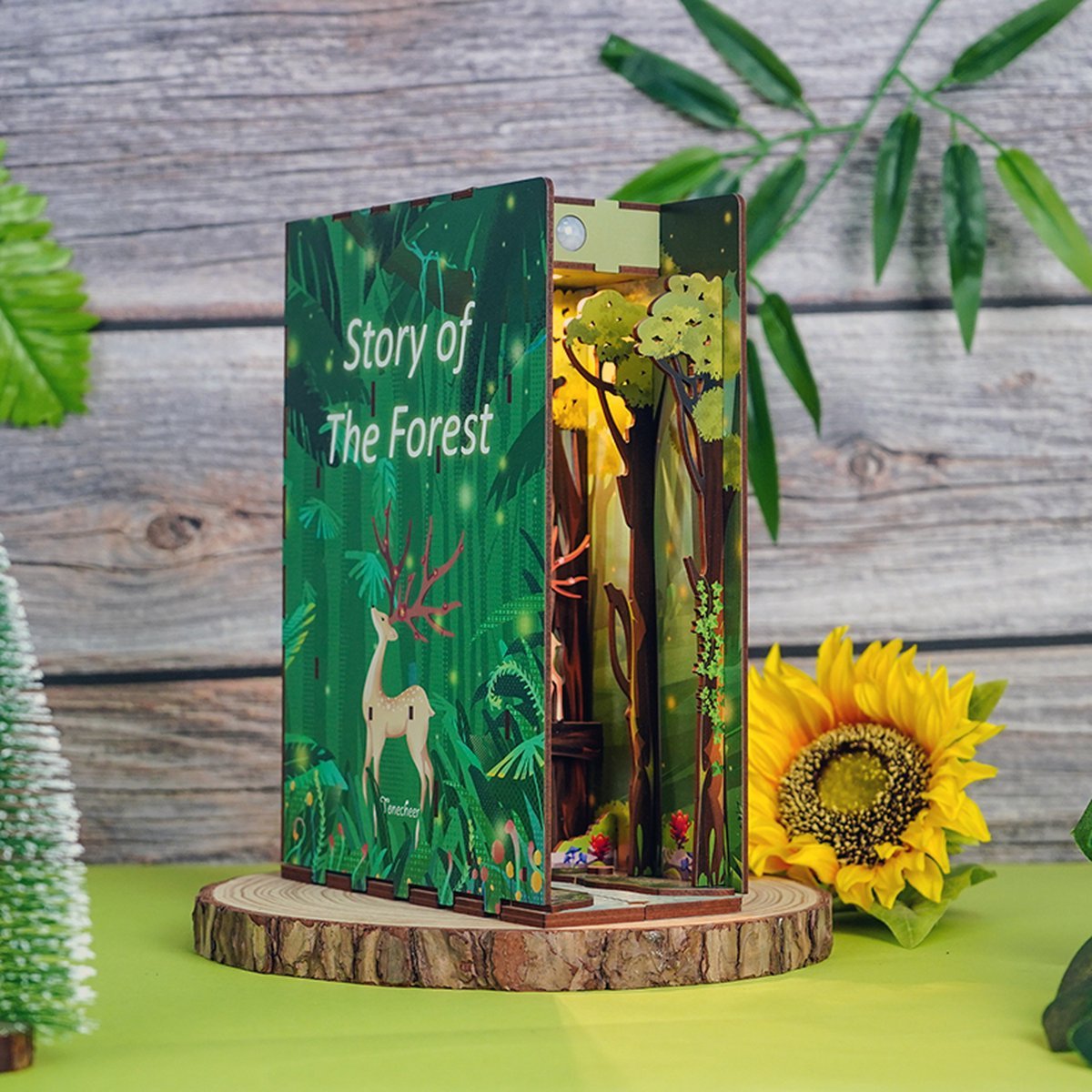 3D Book nook boekensteun 'Story of The Forest', zelf te monteren