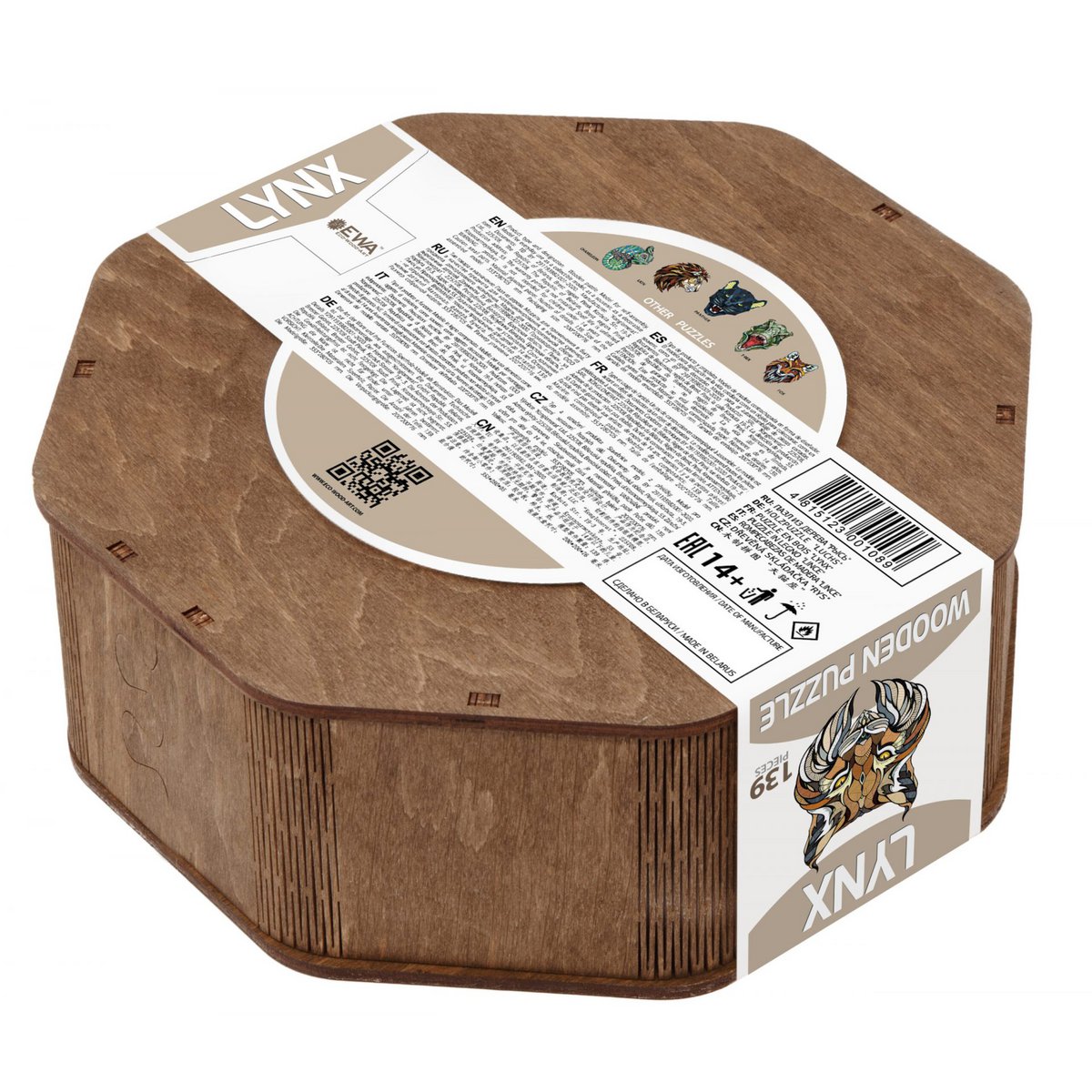 Eco Wood Art Houten Legpuzzel Lynx, 1089, 35x28x0.5cm Wooden Box