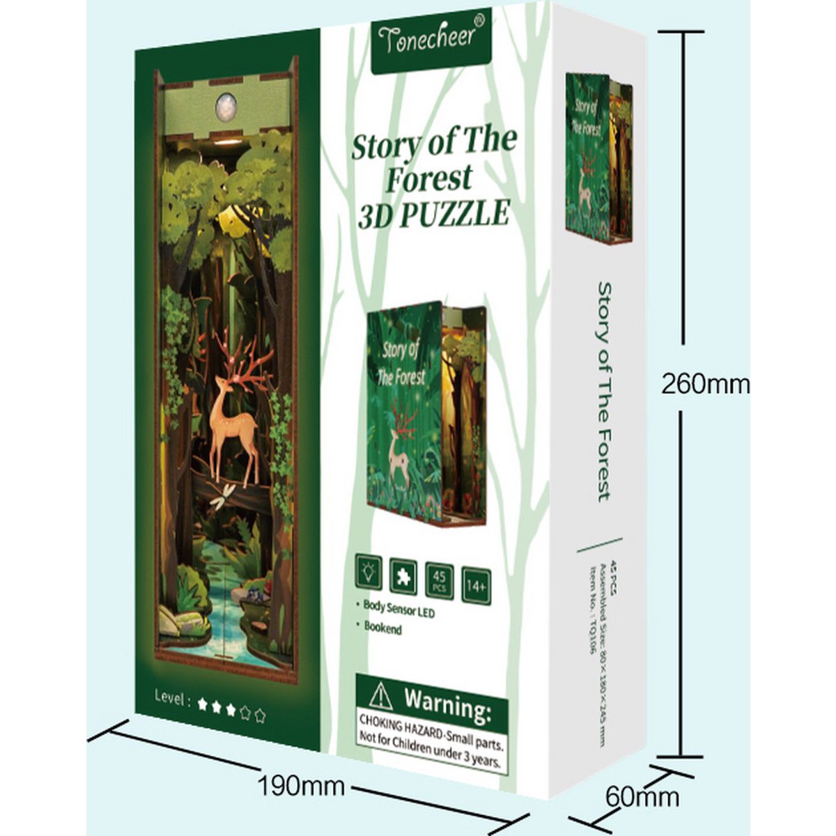 3D Book nook boekensteun 'Story of The Forest', zelf te monteren