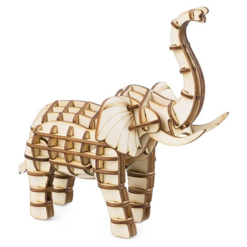 Robotime 3D Houten Puzzel Olifant, TG203, 13x8x13cm