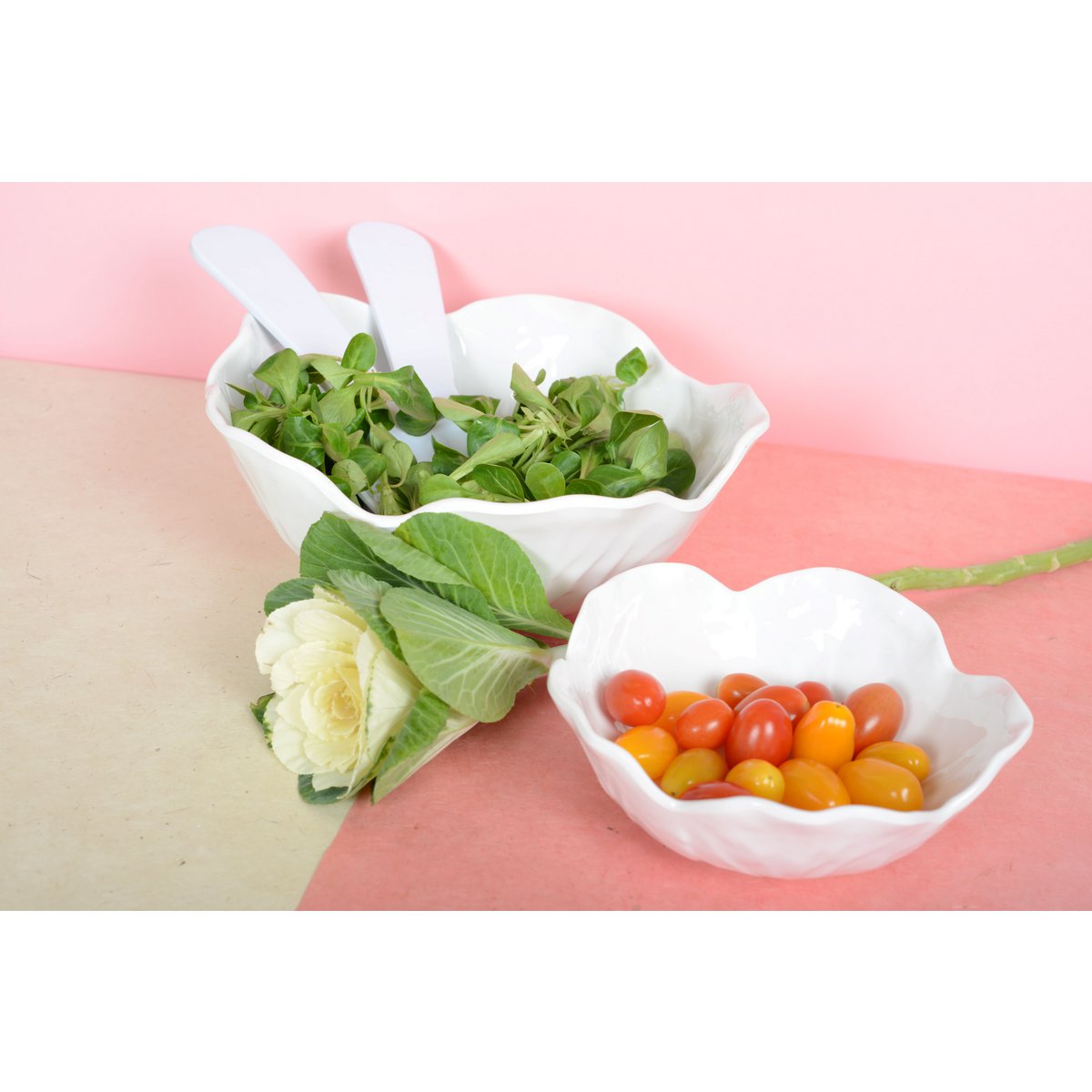 Wit melamine saladebestek