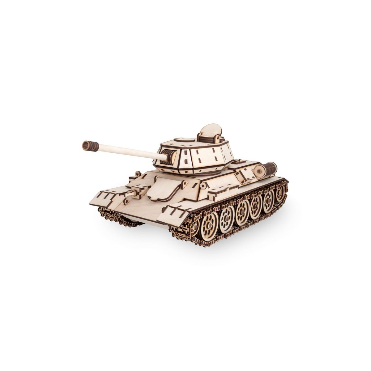 3D Mechanische houten puzzel Tank T-34, zelf te monteren