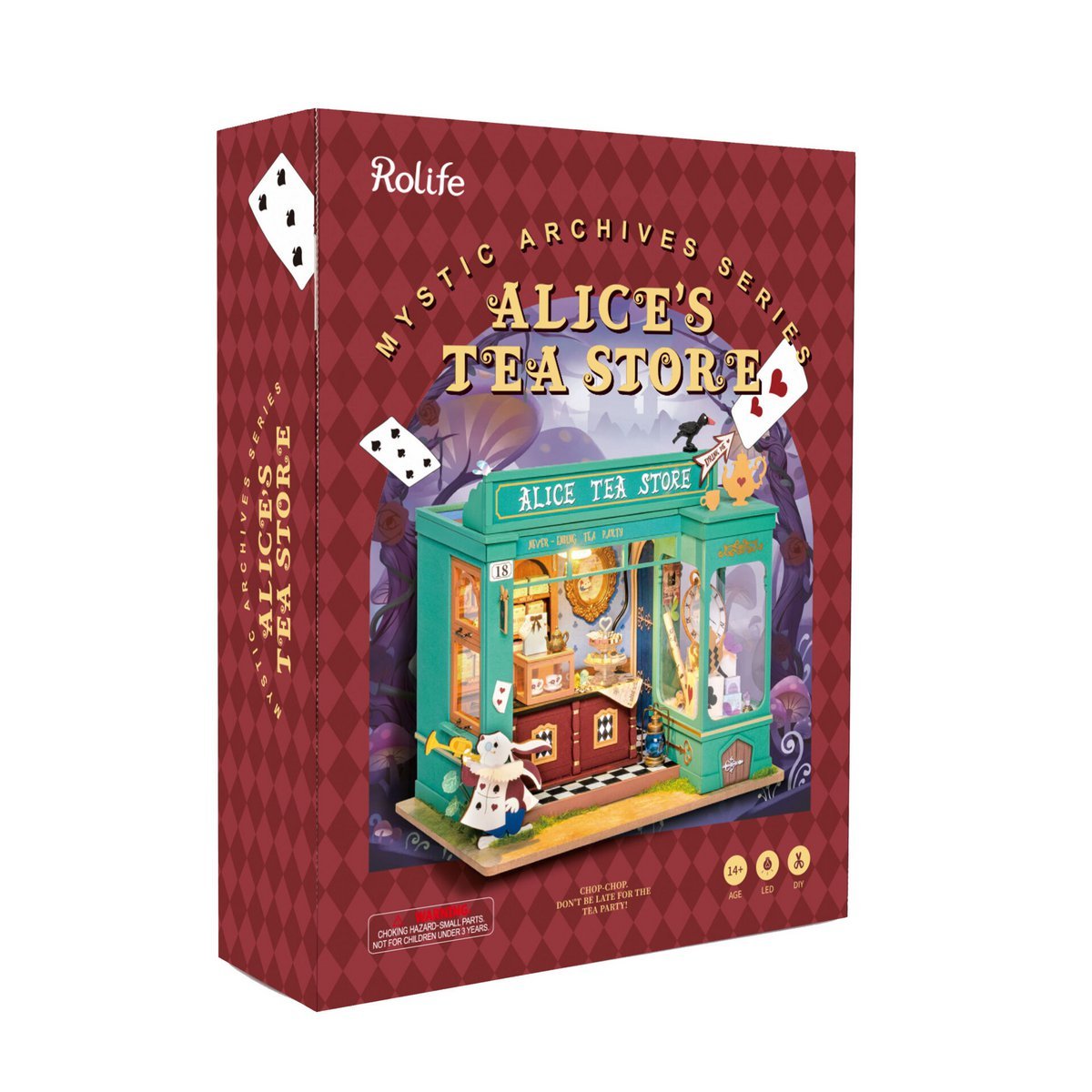 3D Huisje Alice's Tea Store met LED verlichting, zelf te monteren