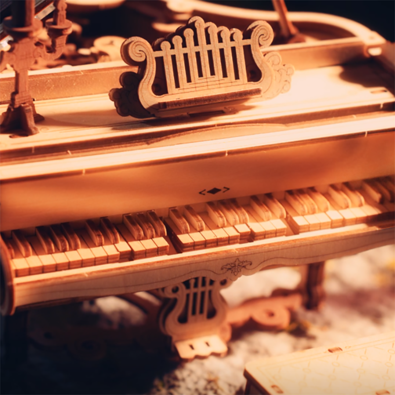 3D muziekdoos houten 'Magic Piano', zelf te monteren