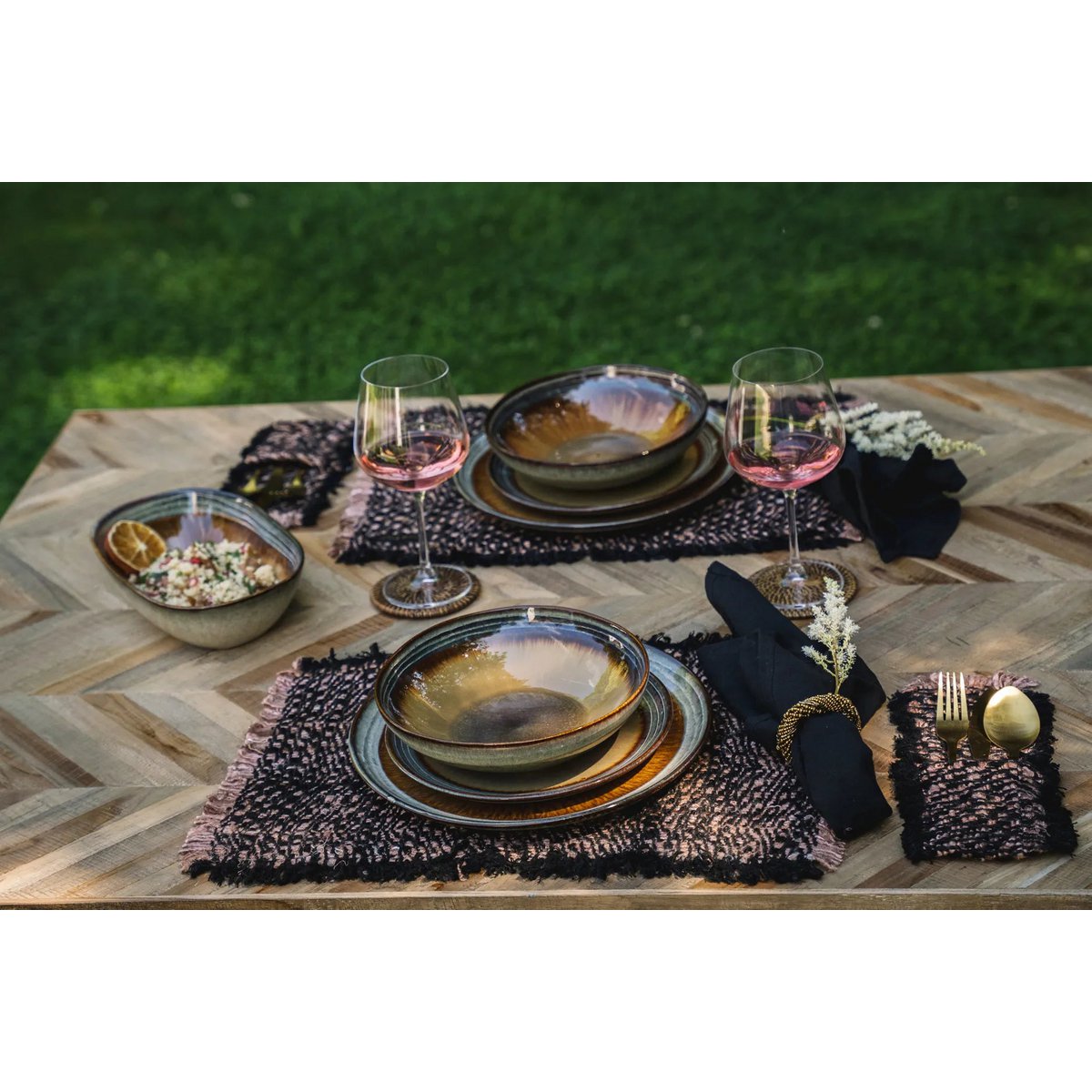 Oh My Gee Placemat - Zwart Koper - Set van 4