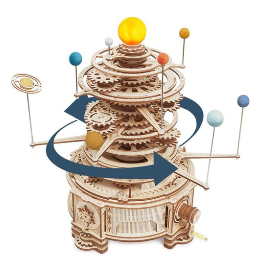 3D Houten Puzzel Solar System Planetary Orbits, zelf te monteren